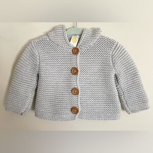 Stem Baby’s Gray Knit Hooded Button Down Cardigan Sweater